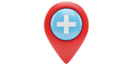 Obraz premium Isolated Location Pin with Plus Sign