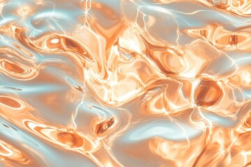 Obraz premium Oil Film Creates Mesmerizing Patterns on Shallow Water Near the Shore in Bright Sunlight