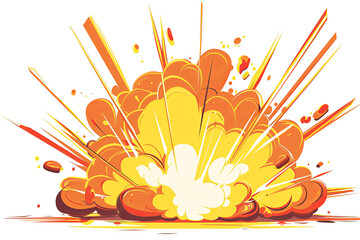 Burst of bright, animated energy radiates with swirling yellow and orange. Dynamic design evokes a sense of power and excitement