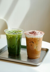 Iced coffee in a plastic cup