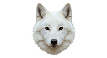 Isolated White Wolf Head © Julia