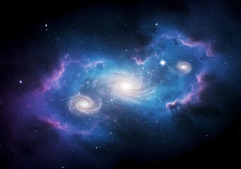 Obraz premium Cosmic Dance: A Symphony of Galaxies in Deep Space