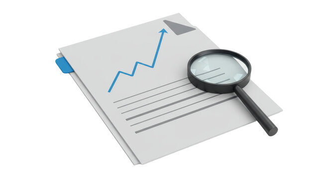 Isolated Magnifying Glass Over Document
