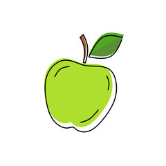 Pear icon, doodle hand drawn fruit flat vector image