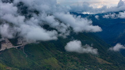 Foto aérea tomada con drone sobre la nueva vía que pertenece a la 