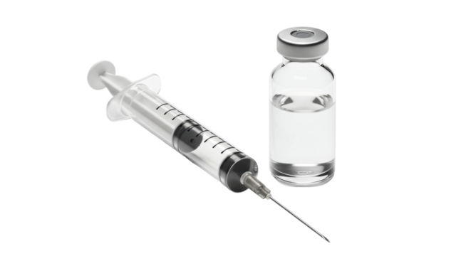 Isolated Syringe and Vial - Powered by Adobe