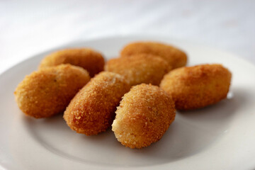 Delicious Croquettes on a White Plate for Sale