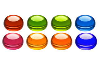 Colorful Spheres Illustration with Glossy Transparent Balls on Isolated Background
