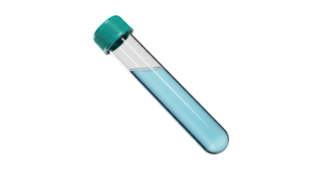 Isolated test tube with blue liquid