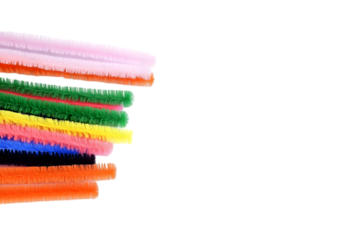 Colorful Pipe Cleaners Stacked Isolated on Black Background Illustration