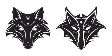 Naklejka premium Stylized Wolf Head Graphic Design Vector Illustration