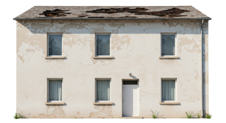 Isolated Old House Facade