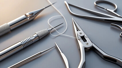 medical instruments on the desk