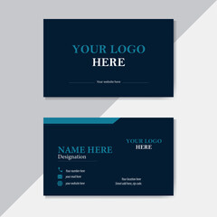 corporate modern and Creative business card design template with black and teal color.
