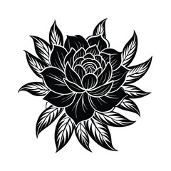 black and white flower