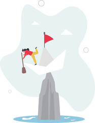 Life or business stuck, struggle with problem or obstacle, error, mistake or failure cause hopeless situation, business difficulty concept.flat character life .