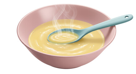 Isolated Bowl of Soup with Spoon