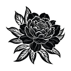 black and white flower