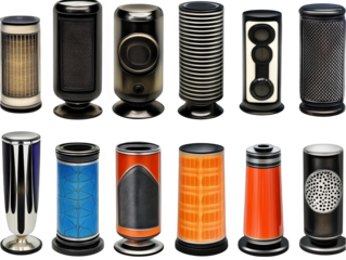 Cylindrical Design Object Collection on Transparent Background Isolated Illustration