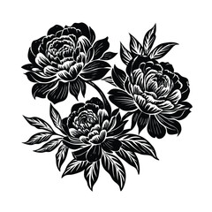 black and white flower