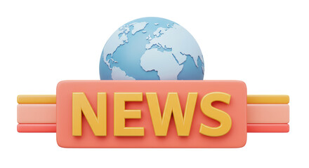 Isolated News Icon with Globe