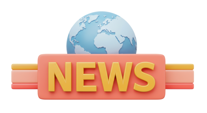 Isolated News Icon with Globe