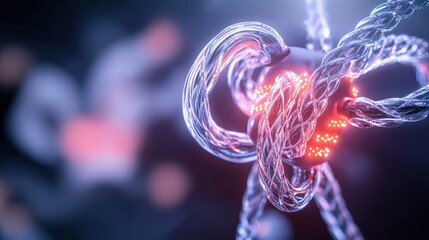 Dynamic interaction of complex data structures virtual environment 3d render tech concept futuristic perspective