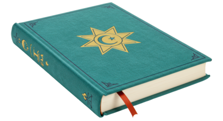 Isolated Book with Crescent and Star