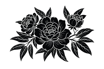 black and white flower