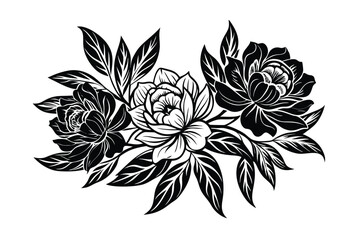 black and white flowers