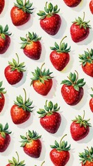 set of strawberries isolated