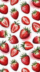 set of strawberries isolated