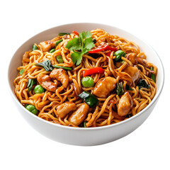Delicious Chicken Noodles Asian Cuisine Food Bowl,