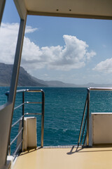 Fototapeta premium view of the sea from a yacht