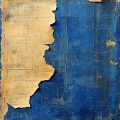 Textured Blue and Yellow Abstract Background with Weathered Appearance