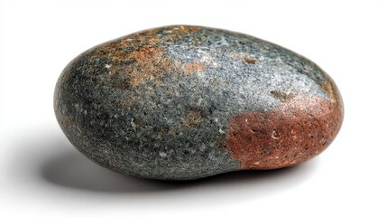 A smooth, multicolored stone with unique textures and patterns.