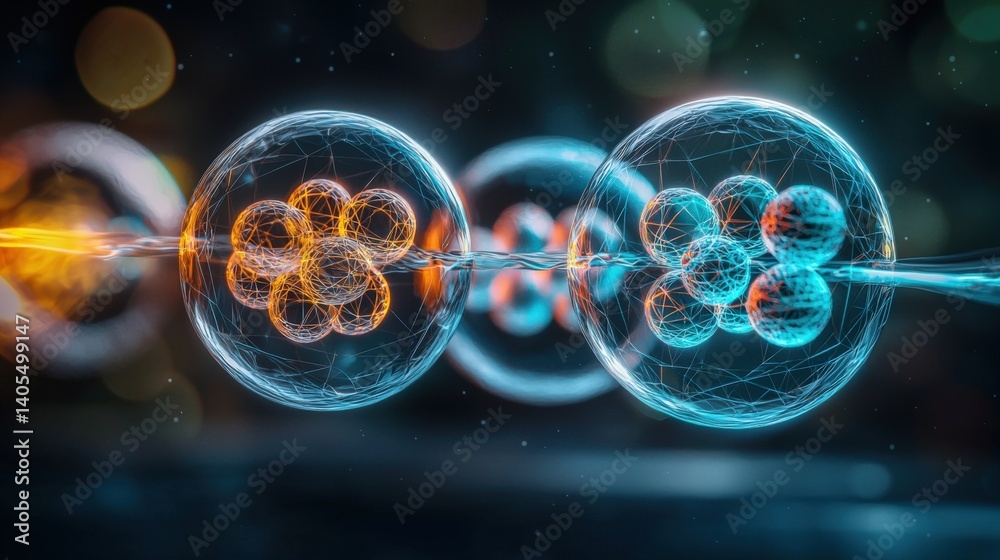 Aufkleber exploring quantum physics quantum particles dynamics laboratory scientific visualization digital env