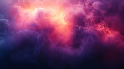 Vibrant cosmic clouds illuminated by radiant colors, creating a surreal atmosphere