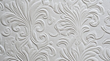 Elegant embossed wallpaper with intricate floral patterns.
