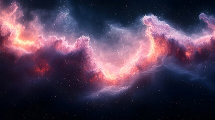 Fototapeta premium Vibrant cosmic nebula swirling with colors in deep space, showcasing stellar formations and distant stars