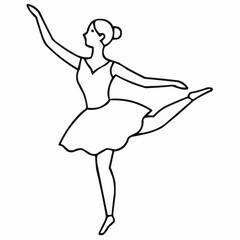 Ballerina dancing gracefully in a minimalist style  