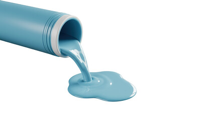 Isolated Blue Paint Pouring