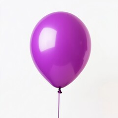 Bright Purple Balloon Floating Against a Minimalist White Background