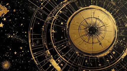 Obraz premium Astronomical chart depicting celestial bodies.