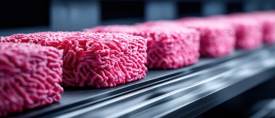 Digital interface controlling meat texture, density, and flavor profile during plant-based meat 3D printing in advanced culinary lab., copy space for text - precision texture table