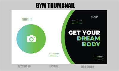 gym thumbnail youtube gym thumbnail, gym poster thumbnail social media promotion and youtube thumbnail banner post template design, gym video thumbnail