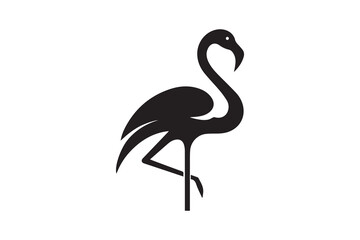 simple flamingo silhouette icon vector isolated in white background