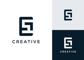 ES SE logo. Letter E with S vector logo design.