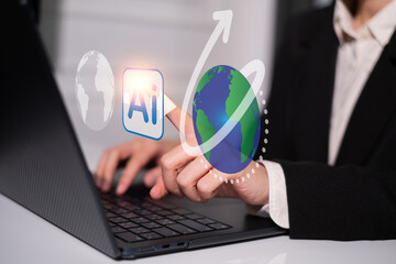 Business AI artificial intelligence change the world technology network digital communication concept