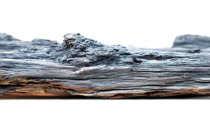 Close-up of weathered driftwood with intricate textures and details.